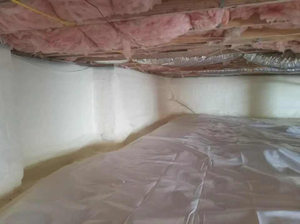 Crawl space encapsulation with closed-cell spray foam for Spray Foam Roofing in Lysander